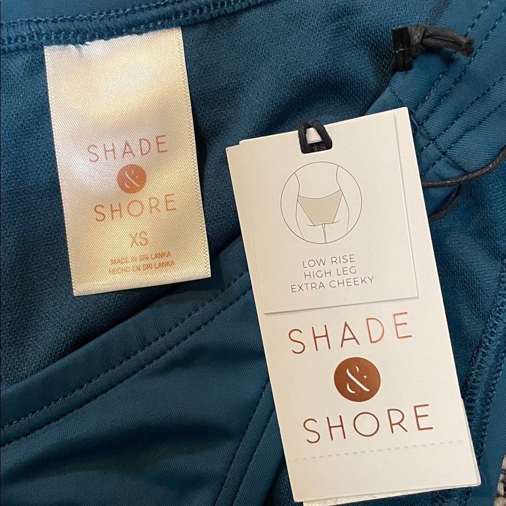 Shade & Shore Teal Bikini Bottom Low Rise Extra Cheeky Size XS | NWT - Picture 3 of 4